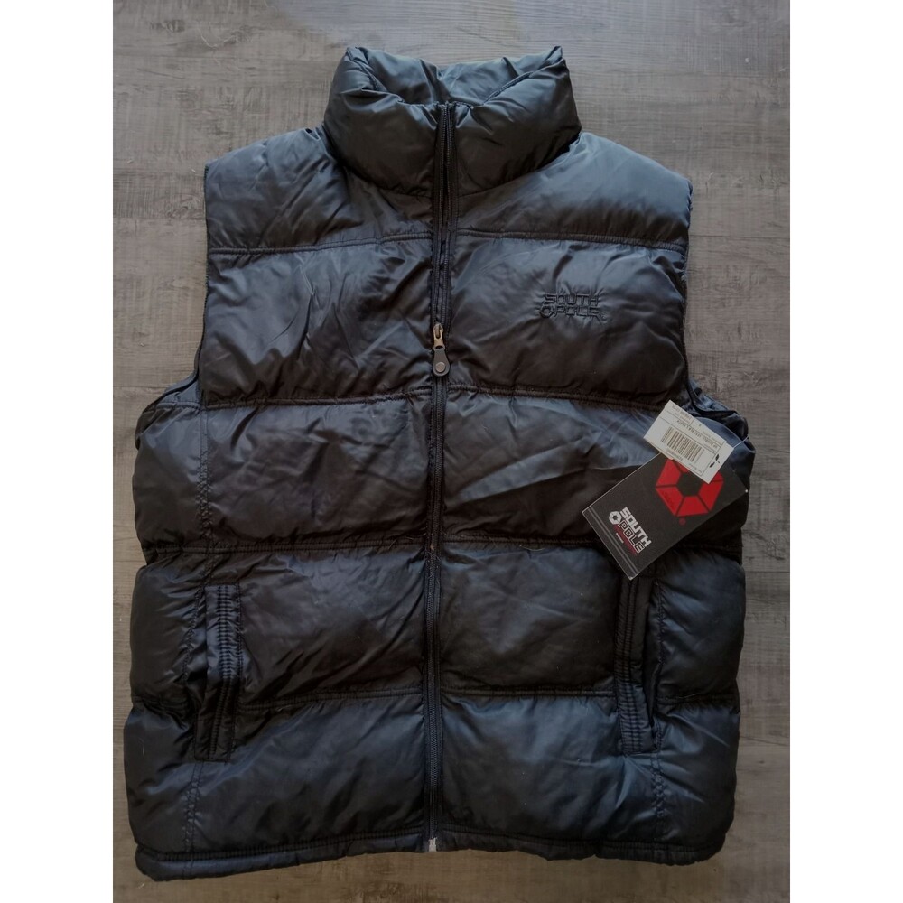 NWT VTG SouthPole Black Bubble Puffer Zip Vest Mens Sz Large